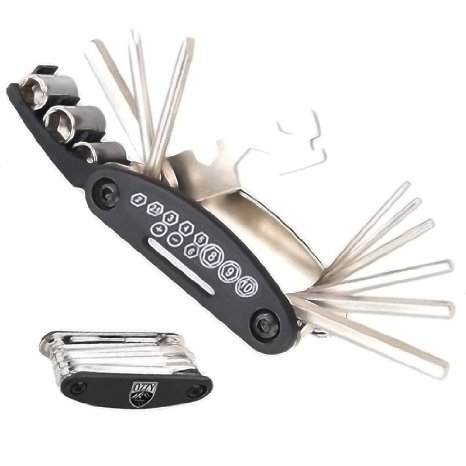 Ozzy Outdoors Bike Multifunction ToolKit-16 in 1 Repair Kit-Perfect compact tool to fix repairs while biking-Lifetime unlimited warranty- no risk involved!