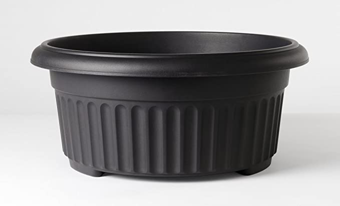 Stewart Corinthian Low Planter, 45cm - Black