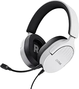 Trust Gaming GXT 489W Fayzo Gaming Headset für PC, PS5, PS4, Xbox Series X|S, Switch, 3,5-mm Klinke, 35% Recyclingkunststoff, Over-Ear Kopfhörer, Mikrofon mit Geräuschunterdrückung - Weiß