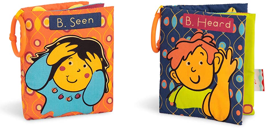 B. Toys – Two Soft Baby Books – Fabric Cloth Books for Babies – Interactive Sounds & Illustrations – NonToxic Toddler Shower Bath Books – Touch & Feel – 2 pcs – 6 Months