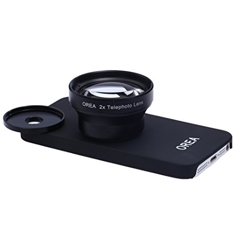 Orea Iphone Lens Kit Zoom Camera Lens Case,2.0x Tele-photo Lens 37mm,Original Phone Case,37mm Lens Adapter for Iphone 5/5s