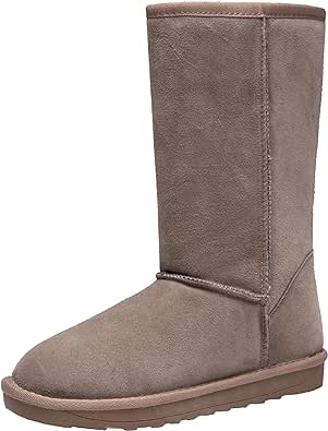 Jeossy Women's 9688 Leather | Winter Snow Boots Warm | Knee High Mid Calf Plush Fuzzy | Tall Shoes