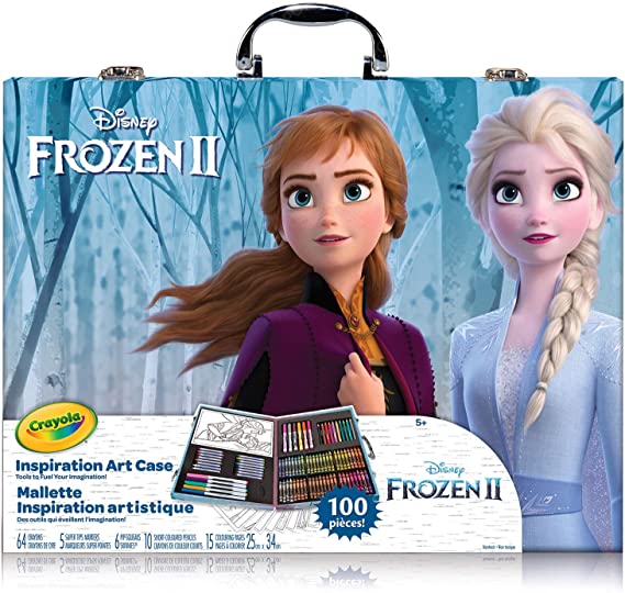 Crayola Frozen 2 Inspiration Arts & CraftsCase, Portable Art & Colouring Supplies, 100Piece, Holiday, Toys, Gift for Kids Age 5 to 8