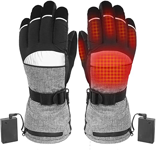 sticro AA Battery Heated Snow Gloves for Men Women, Electric Thermal Heat Hand Warmers for Riding, Motorcycling, Skiing, Hunting
