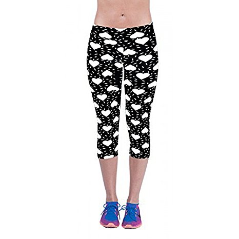 Ancia Womens Tartan Active Workout Capri Leggings Fitted Stretch Tights