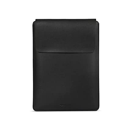 Enthopia 15-15.4 Inch Slim Laptop Sleeve for 15 Inch MacBook/Other 15 Inch Slim Laptops Protective Cover-Vegan Leather (Black)