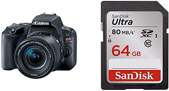 Canon EOS Rebel SL2 DSLR Camera with EF-S 18-55mm STM Lens - WiFi Enabled with 64GB Memory Card