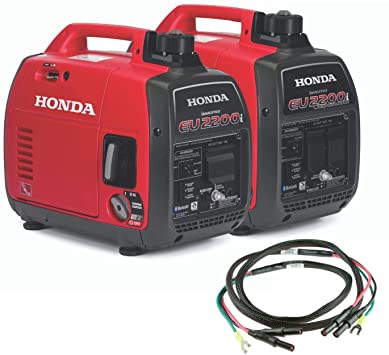 Honda EU2200iTAG 2200W 120V Portable CO-Minder Inverter Generator Bundle with Parallel Cables