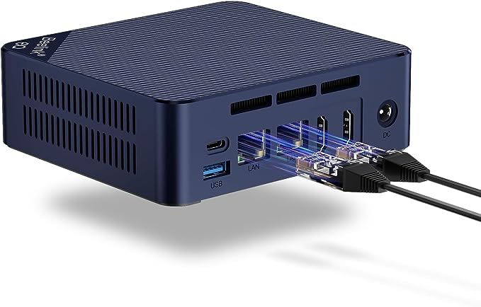 Beelink Mini PC, EQ12 Intel 12th Gen N305(up to 3.8GHz) 8C/8T, Mini Computer 16GB DDR5 RAM 500GB SSD, Desktop PC Triple Display USB-C&Dual HDMI 4K 60Hz/Dual 2.5Gbps/WiFi6/BT5.2/Linux(Ubuntu)/HTPC/NAS