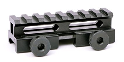 Hammers Red Dot Scope 0.75" 3/4 inch Riser Mount Picatinny Rail with 8 Ring Slots and Large Diamond Knurled Thumb Screw Nuts