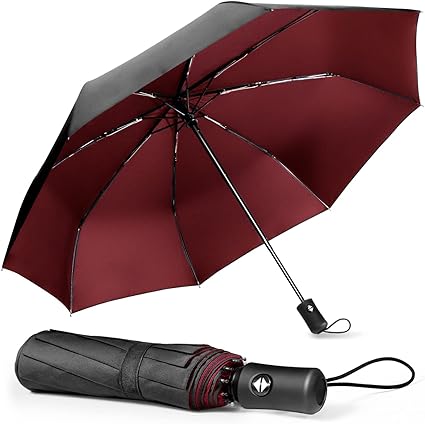 TechRise Umbrella, Compact Strong Windproof Automatic Umbrellas, Folding Lightweight, Portable Travel Golf Umbrella for Rain, One Button Auto Open and Close