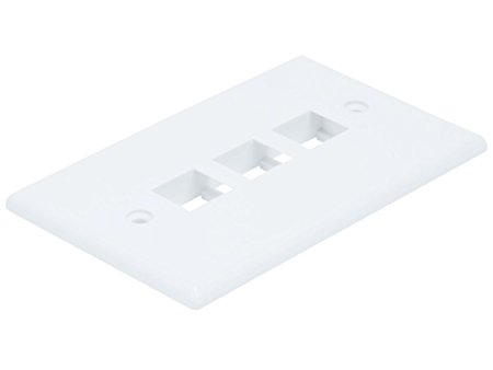 Monoprice 106729 Wall Plate for Keystone 3 Hole, White