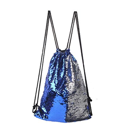 Drawstring Backpack, Doinshop Sequins Mermaid Magical Color Changing Gym Sport Bag