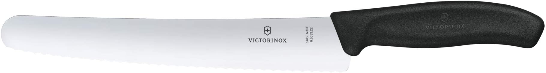 Victorinox Swiss Classic Bread/Pastry Knife with 22 cm Blade, Stainless Steel, Black, 22cm