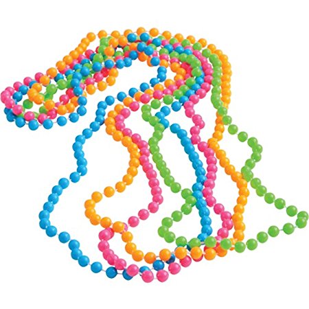 Lot Of 12 Assorted Neon Beaded Necklaces