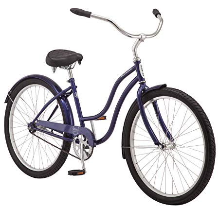 Schwinn Mikko Women's Cruiser Bike Line, Featuring 17-Inch/Medium Steel Step-Through Frames, 1-3-7-Speed Drivetrains, Full Front and Rear Fenders, and 26-Inch Wheels, Navy, Purple, Red, and Teal