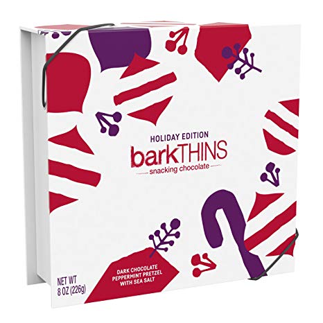 barkTHINS Chocolate Christmas Gift (Dark Chocolate and Peppermint Pretzel w/ Sea Salt), 8 Ounce