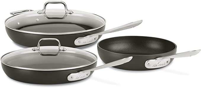 All-Clad HA1 Nonstick Hard Anodized Cookware Set, 5 piece, Black