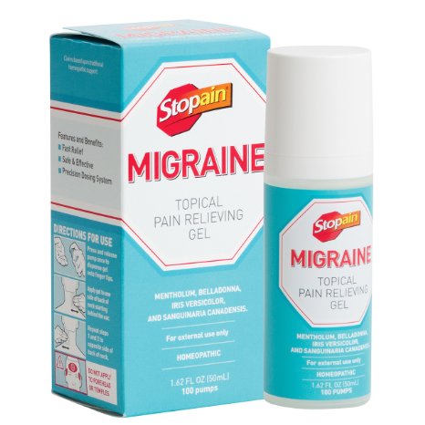 Stopain Migraine Topical Pain Relieving Gel, 1.62 Fluid Ounce