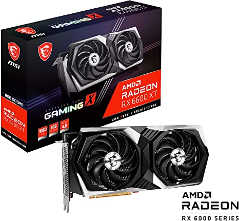 MSI Gaming AMD Radeon RX 6600 XT 8GB GDDR6 128-Bit HDMI/DP Torx Fan RGB Graphics Card (RX 6600 XT Gaming X 8G)