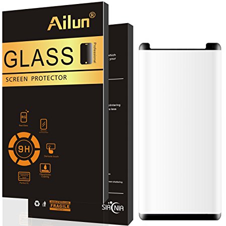 Galaxy Note 8 Screen Protector,by Ailun,HD Curved Edge Tempered Glass,Anti-Scratch,Case Friendly,with Installation Tray Positioner,Siania Retail Package