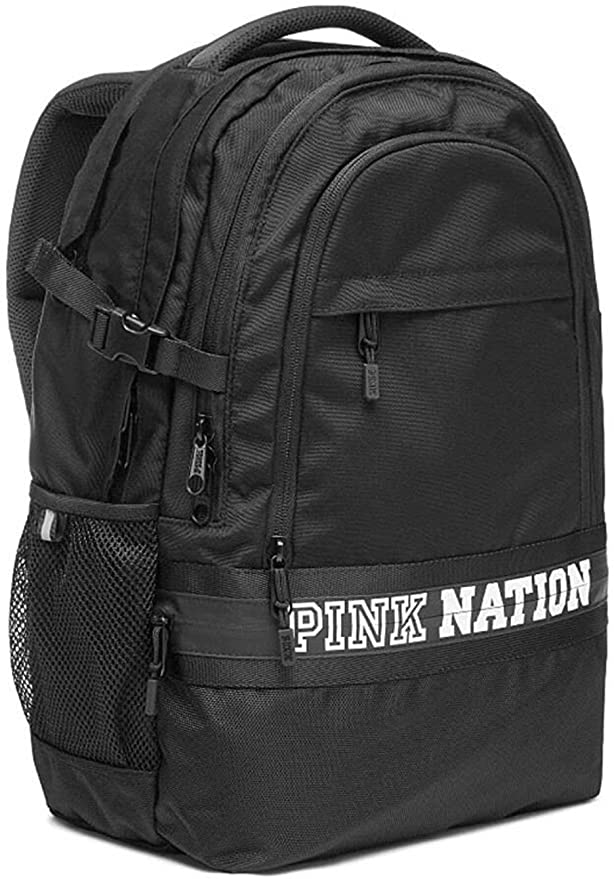 Victoria's Secret PINK Campus Backpack College Bag Pink Nation Solid Black