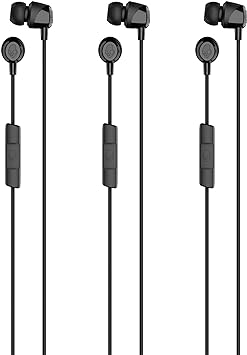 Skullcandy Jib in-Ear Wired Earbuds, Noise Isolating, Microphone, Works with Bluetooth Devices and Computers - Black 3-Pack