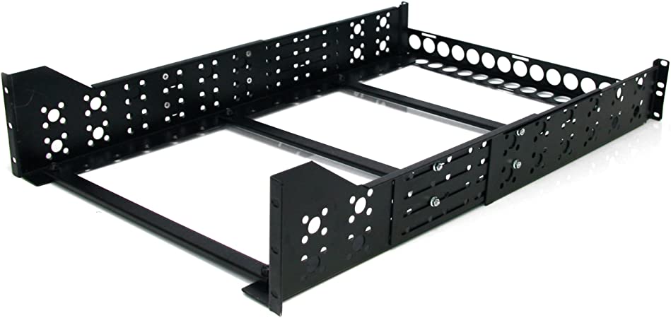 StarTech.com 3U Universal Server Rack Rails - TAA Compliant Fixed Mounting Rails - 19" Adjustable Depth Rack Mount Rails (UNIRAILS3U) Black