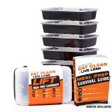 Healthy Meal Prep Containers - Certified BPA-free - Reusable Washable Microwavable Food Containers with Lids 7 Pack 28 Ounce with Meal Prepping Ebook