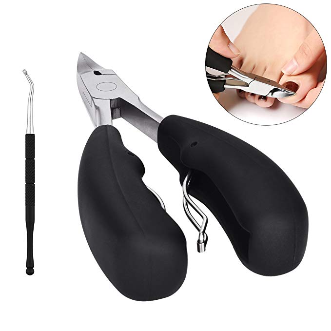 TANTAI Toe Nail Clippers-Medical Stainless Steel Toe nail Clipper with Soft Non-Slip Handle,Professional Manicure Pedicure Tools, Foot Fingernail Clippers for Thick or Ingrown Toenails