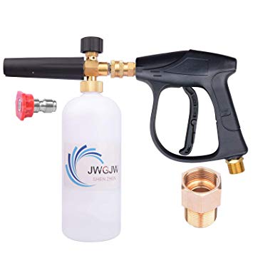 JWGJW 166 High Pressure Washer Gun Snow Foam Lance Cannon Foam and M22 Thread Adapter （15mm-14mm） and A Water Nozzle