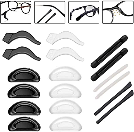 Anti-Slip Glasses Ear Gripper Hook Holder Nose Pad Eyeglasses Temple Tips Sleeve Retainer Silicone Extender for Spectacle Sunglasses Reading Glasses Eyewear,9pairs