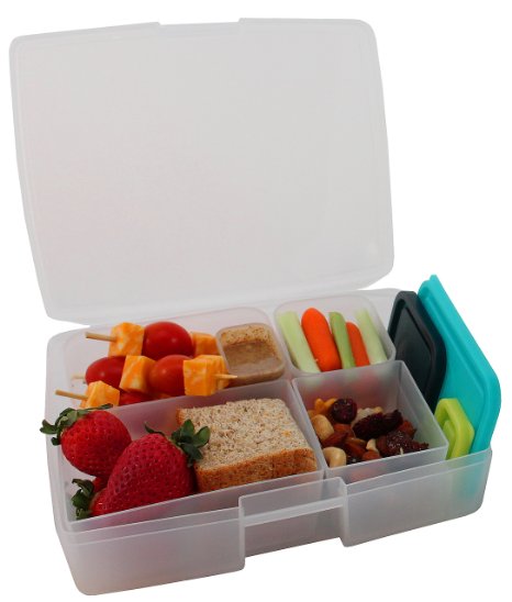 Bentology - Leak-proof Bento Lunch Box with 5 Removable Containers - Beach / Multicolor