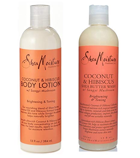 SheaMoisture Coconut & Hibiscus Body Wash & Deep Moisturizing Lotion - Includes 13 oz. Body Wash & 13 oz. Body Lotion