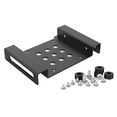 ORICO Aluminum 5.25 inch to 2.5 or 3.5 Inch Internal Hard Disk Drive Mounting Kit with Screws and SHOCK Absorption Rubber Washer- Black
