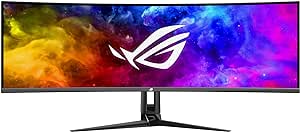 ASUS ROG Swift OLED PG49WCD - 49 Zoll DQHD Curved Gaming Monitor - 144 Hz, 0.03ms GtG, G-Sync, FreeSync, HDR 400 - QD-OLED Panel, 32:9, 5120x1440, DP DSC, HDMI 2.1, USB-Hub, 90W USB-C, ergonomisch