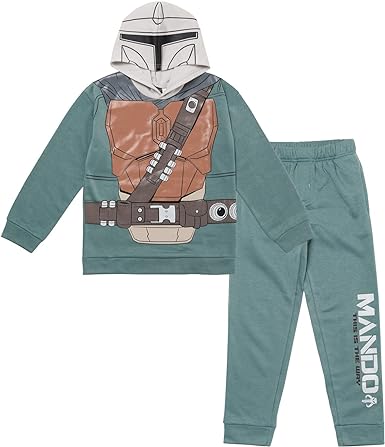 STAR WARS Darth Vader Boba Fett The Mandalorian Fleece Pullover Hoodie and Pants Outfit Set Little Kid to Big Kid