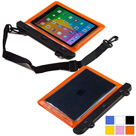 Cooper Voda [Outdoor Protective Carrying Cover Sleeve] Case for Universal 7-8" Tablet | Waterproof, Tablet Sleeve w Touch Sensitive Screen (Orange)