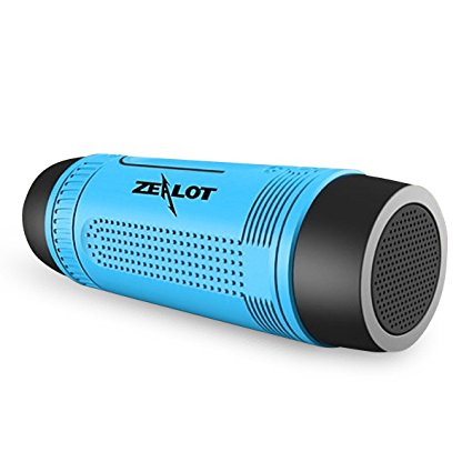 ELEGIANT Portable Bluetooth Speaker with 24-Hour Playtime, Waterproof Outdoor Wireless Speaker with 33-Foot Bluetooth Range, 4000mAh Rechargeable Battery, Flash Light, FM Radio & TF Card Slot (Blue)