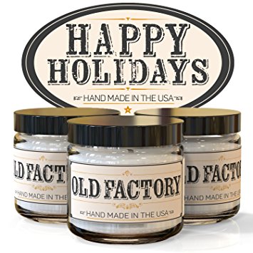 Scented Candles - Happy Holidays - Set of 3: Christmas Tree, Candy Cane, and Gingerbread - 3 x 4-Ounce Soy Candles - Each Votive Candle is Handmade in the USA with only the Best Fragrance Oils