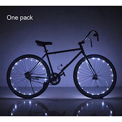Soondar® Super Bright 20-LED Bicycle Bike Rim Lights - Personalized LED Colorful Wheel Lights - Perfect for Safety and Fun - Easy to Install - Blue Green Red Pink White Multicolore