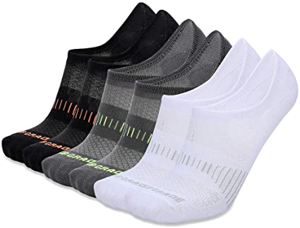 UGUPGRADE 6-Pack No Show Mens Socks, Unisex Cotton Socks with Non-Slip Heel Grips