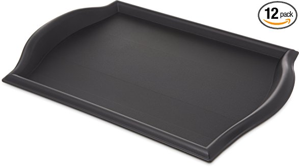 Carlisle 1217BT03 Bistro Plastic Cafe Tray, 17" x 12", Black (Pack of 12)