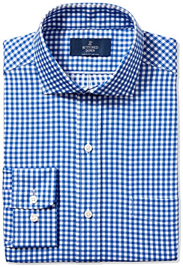 Buttoned Down Men's Classic Fit Cutaway-Collar Pattern Non-Iron Dress Shirt