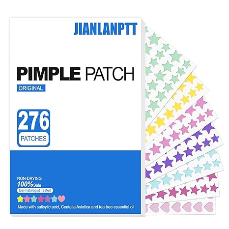 Pimple Patches for Face, 276 Pack Hydrocolloid Acne Patches for Covering Zits and Blemishes, Pimple Zit Patches and Pimple Stickers with Tea Tree Oil, Salicylic Acid and Centella Asiatica