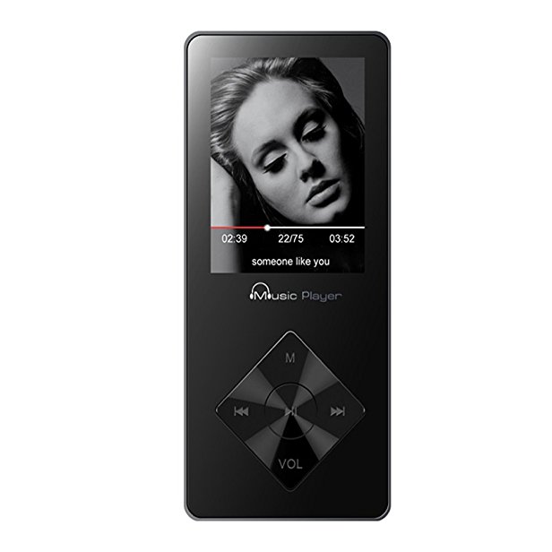 Music Player , HONGYU 8GB Lossless MP3 Player 60 Hours Playback Hi-Fi Sound, Portable Audio Player Speaker Voice Recorder / FM Radio Expandable Up to 64GB (Black)