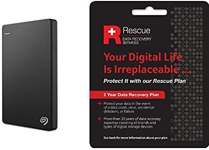 Seagate 1 TB Backup Plus Slim USB 3.0 Portable 2.5 Inch External Hard Drive for PC and Mac with 2 Years Data Recovery Plan   2 Months Free Adobe Creative Cloud Photography Plan - Black