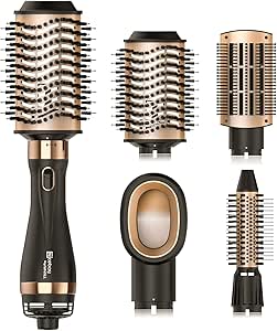 Nicebay Hair Dryer Brush Blow Dryer Brush in One, Hot Air Brush Set for Straightening/Drying/Curling, Oval Brush, Multi-Temperature Settings, Detachable Design for Women