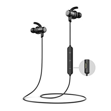 SOUNDPEATS Wireless Earphones IPX8 Waterproof Earbuds Bluetooth 5.0 Headphones with Magnetic Charging Contactor, APTX HD Audio CVC Noise Cancellation 14 Hours Playtime, Sports Headsets Built-in Mic