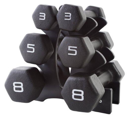 CAP Barbell Neoprene Dumbbell Set with Rack